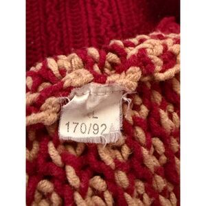 Scrumptious Heart Pattern Knitted Sweater Maroon and Cream, Size Small